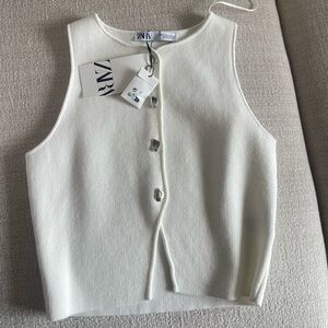 Zara Terez Cream Sleeveless Top